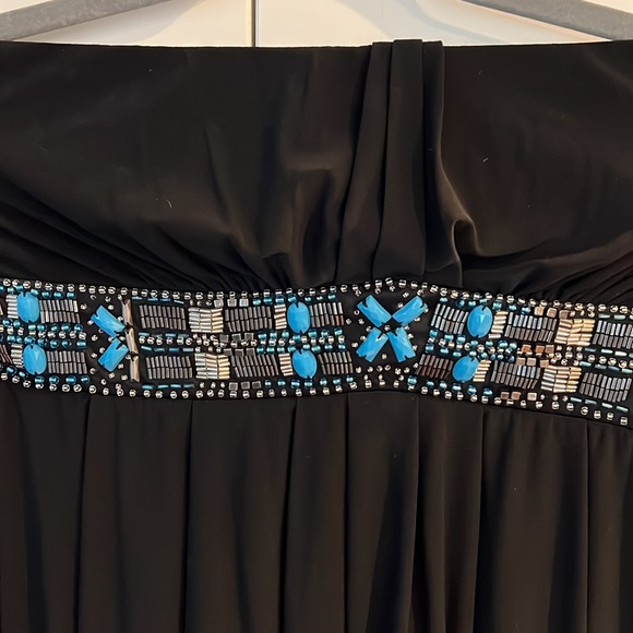WHITE HOUSE BLACK MARKET strapless dress with turquoise  beading - Picture 2 of 4